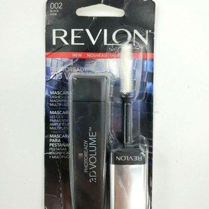 REVLON PhotoReady 3D Volume Mascara 002 BLACK Lashes 100x Magnified